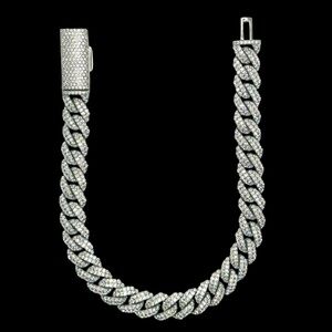 925 Silver, 3.5CTW Moissanite Slim Miami Cuban Bracelet